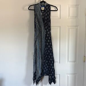 Maeve Navy and Light Blue Paisley Dress